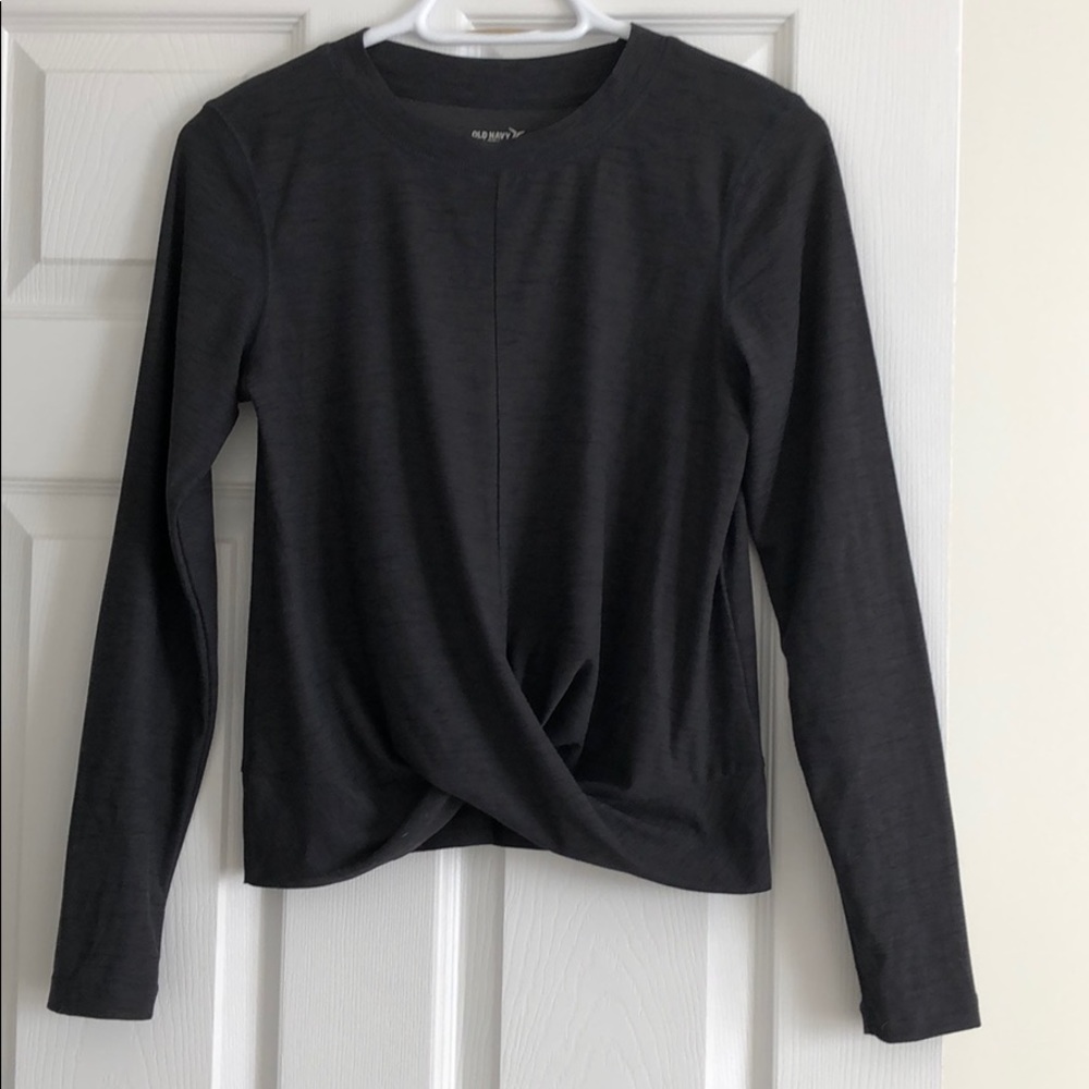 Long Sleeve Twist-Front Athletic Top